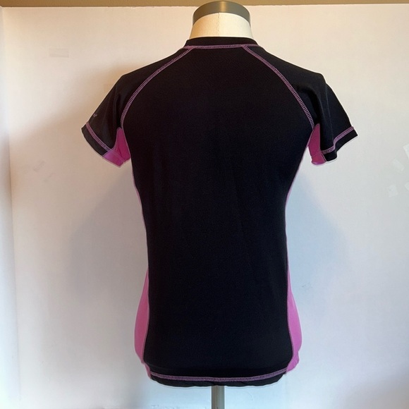 Surfware Hawaiian Classics Black & Pink Short Sleeve Surf Shirt Women’s Large - Picture 5 of 6